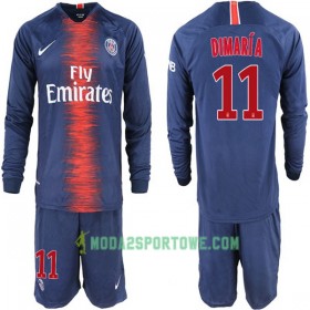 Koszulka Paris Saint-Germain Di Maria 11 Dziecięcy Domowe Stroje Piłkarskie 2018-2019 Długi Rękaw